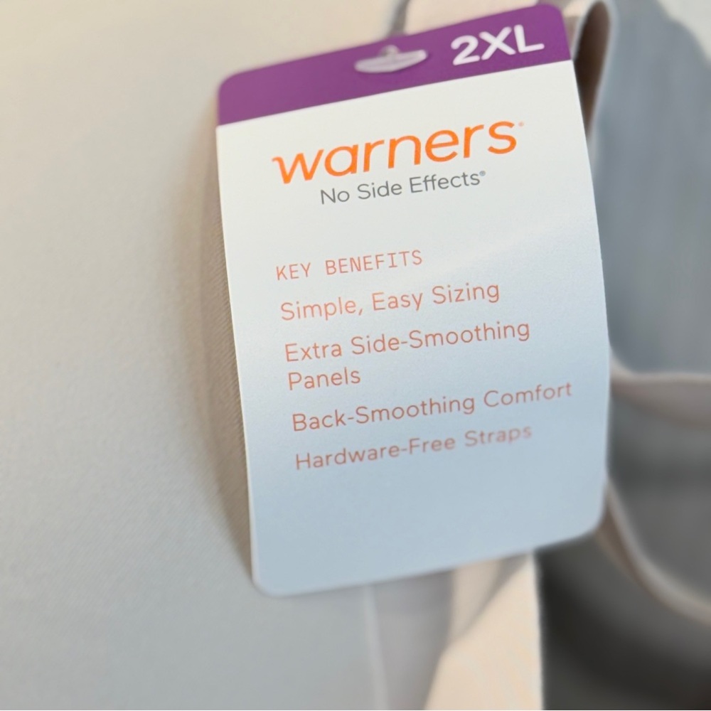 🆕 Warners No Side Effects Underarm and Back-Smoothing Wireless XXL Nude 🆕 - Picture 4 of 16